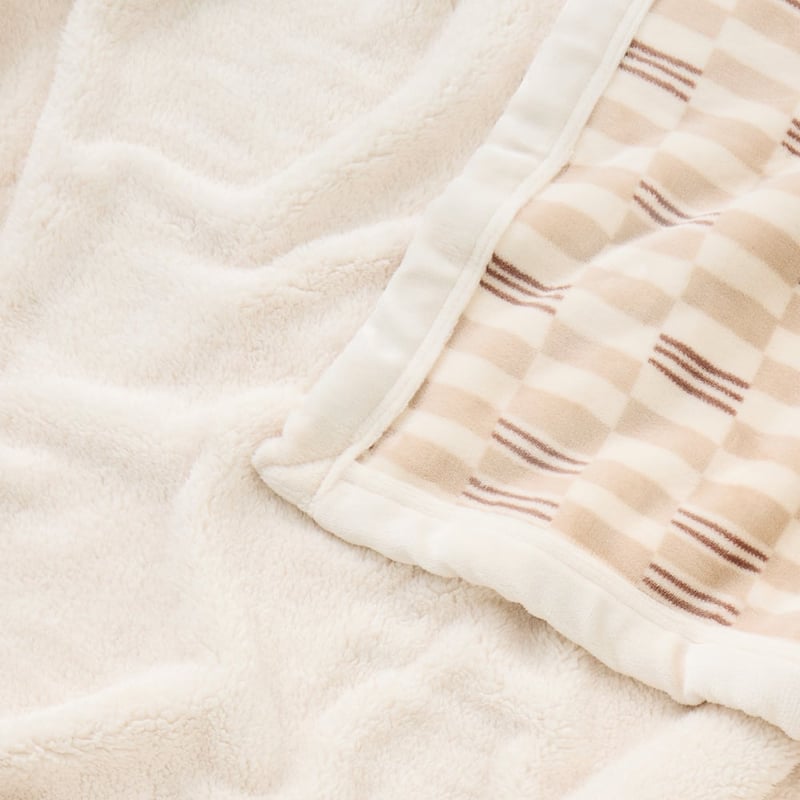 Natural Tile Sherpa Throw