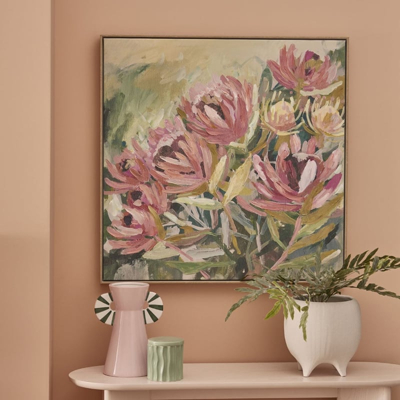 Native Canvas Green Protea
