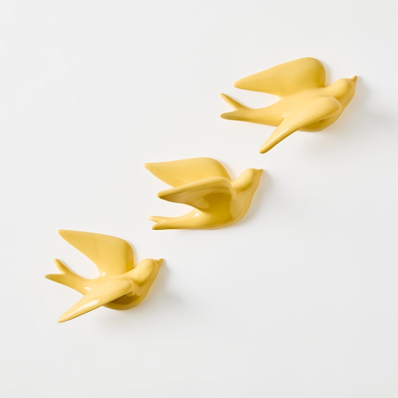Flying Swallow Lemon Birds Set of 3