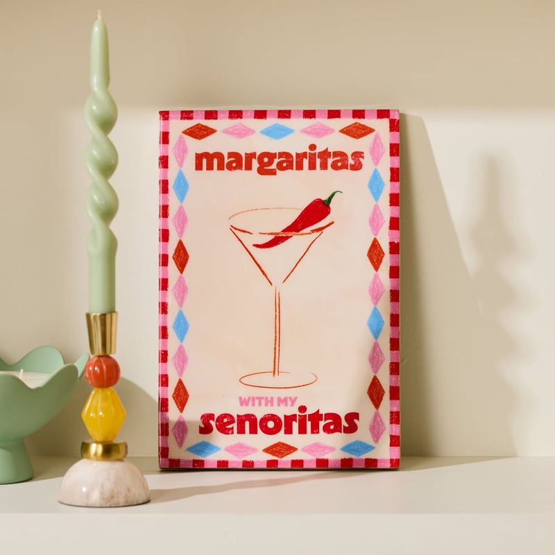 Quote Margaritas with my Senoritas Timber Wall Art