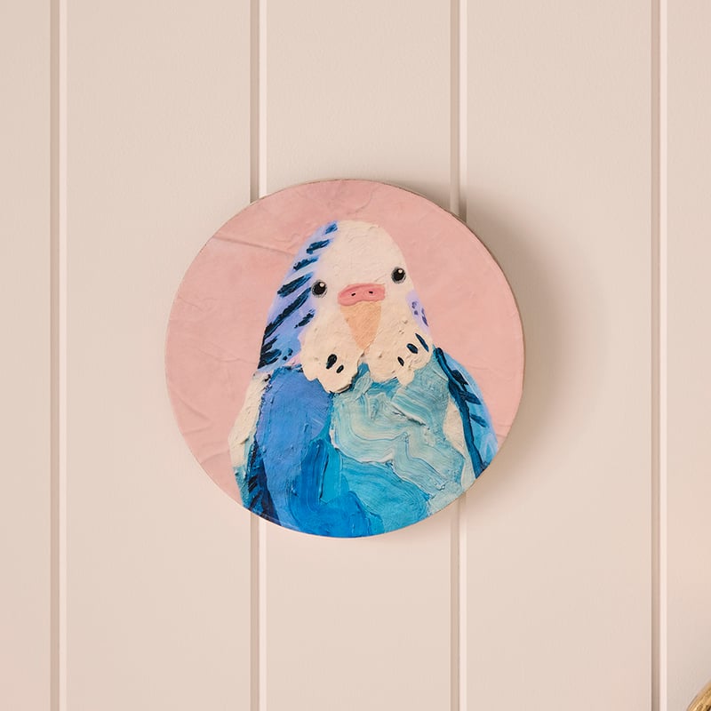 Birdhouse Budgie Timber Wall Art