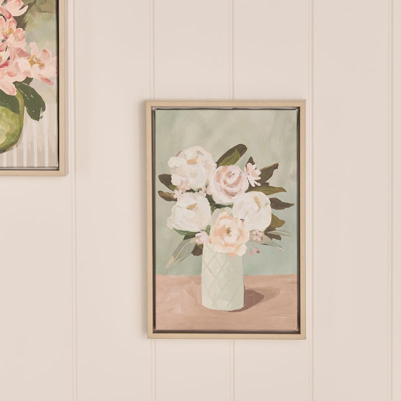 Cottage Chic Vintage Peonies Small Wall Art
