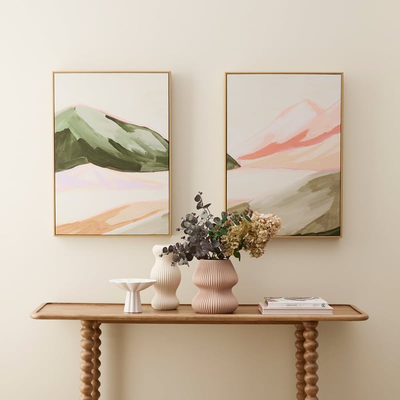 Contemporary Country Sunset Valley Canvas Pair