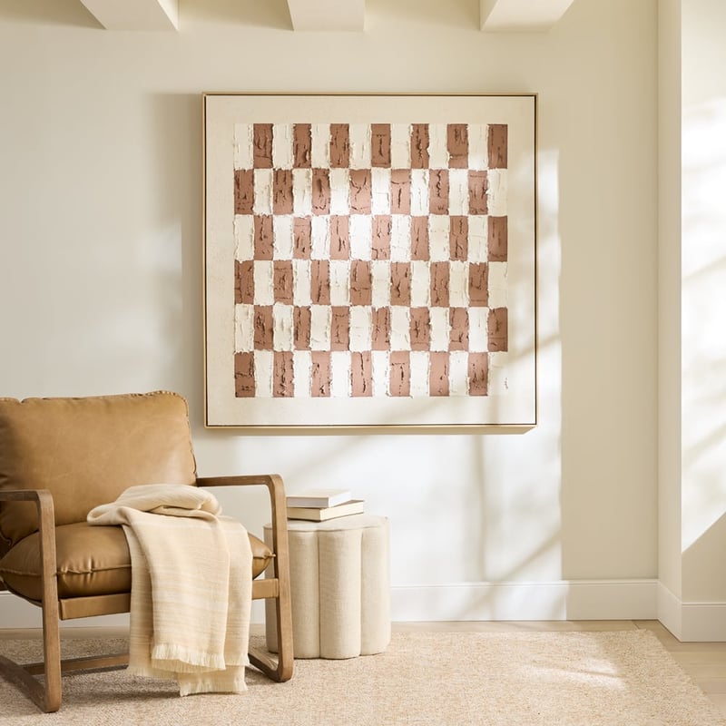 Linea Checkerboard Square Canvas