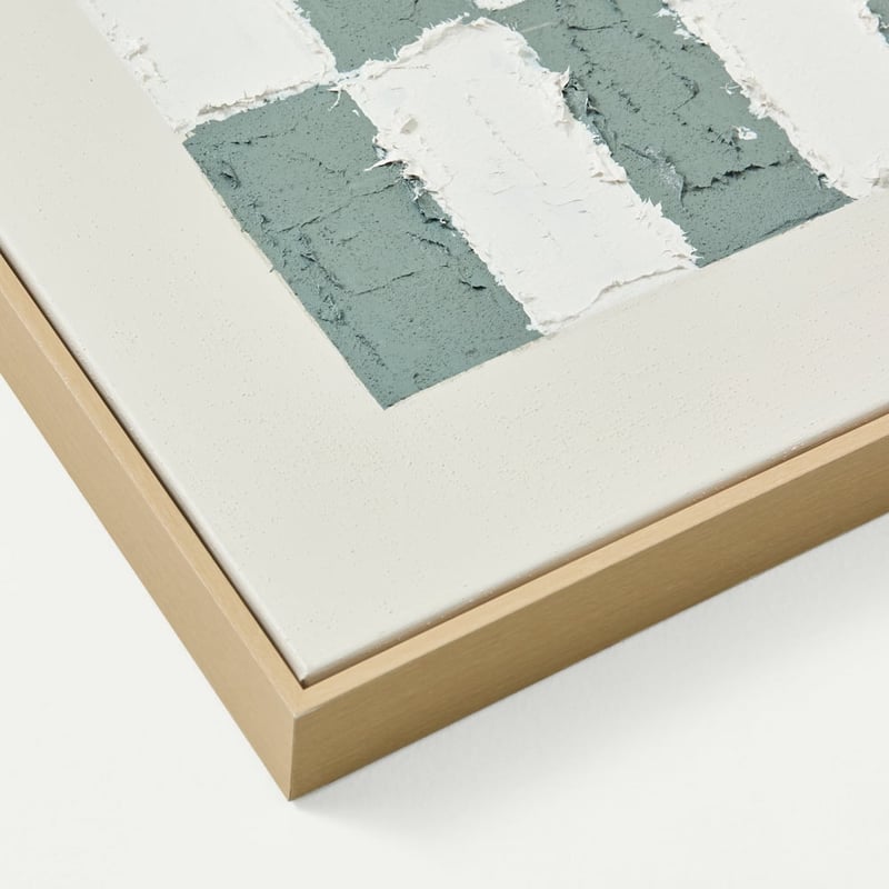 Linea Sage Checkerboard Square Canvas