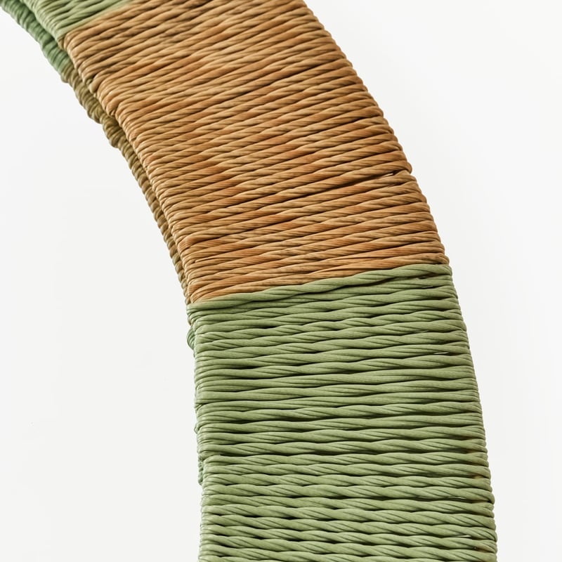 Otto Rattan Green & Natural Round Mirror