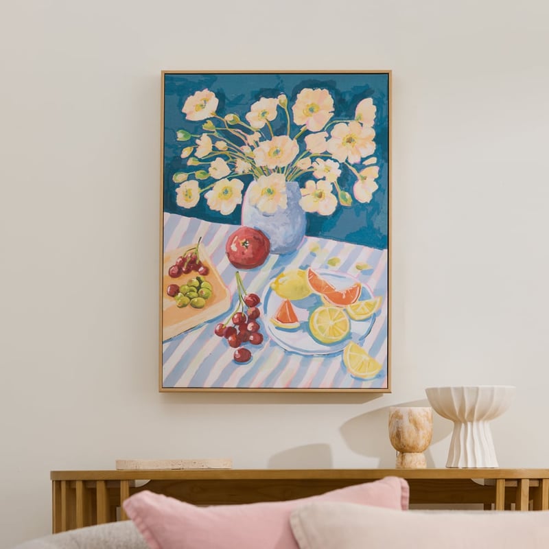 Italian Lifestyle Flowers Tablescape Canvas