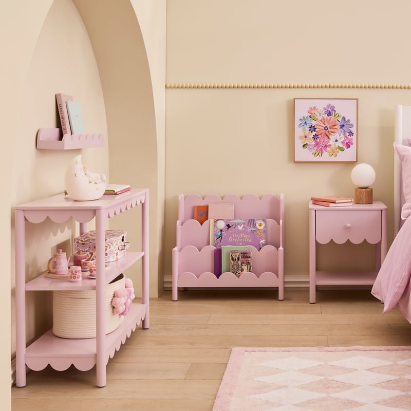 Sadie Lilac Scallop Bedside Table