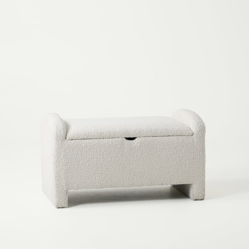 White Boucle Blanket Box