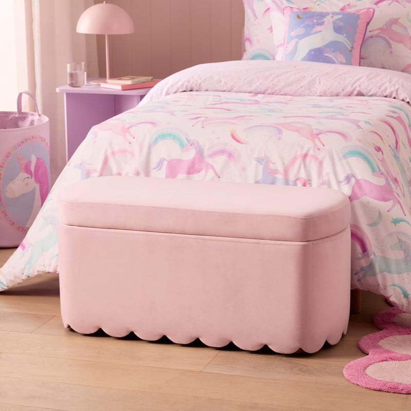 Isabella Pink Lilac Scallop Blanket Box