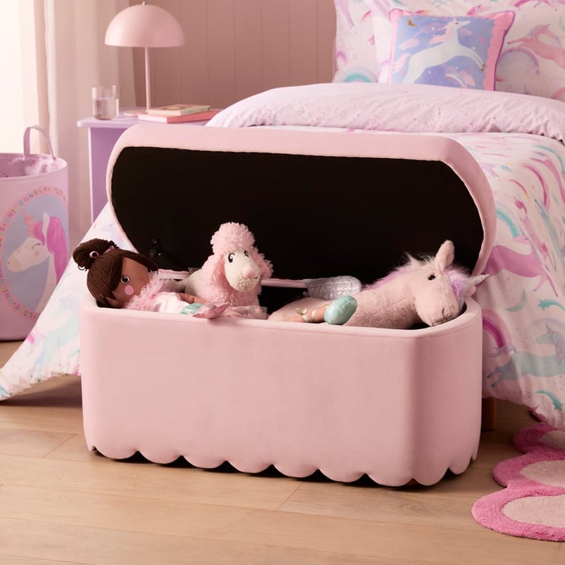 Isabella Pink Lilac Scallop Blanket Box