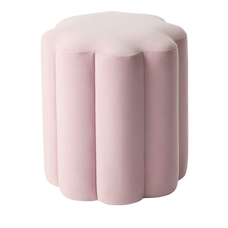 Isabella Pink Lilac Scallop Ottoman	