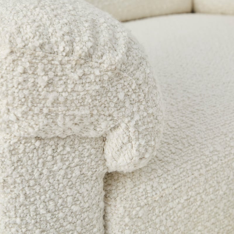 Byron White Boucle Swivel and Recline Chair