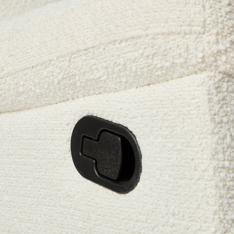 Byron White Boucle Swivel and Recline Chair