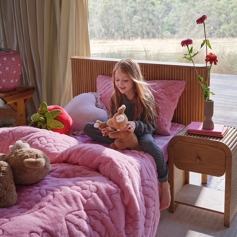 Ryder Natural Timber Ribbed Bedhead