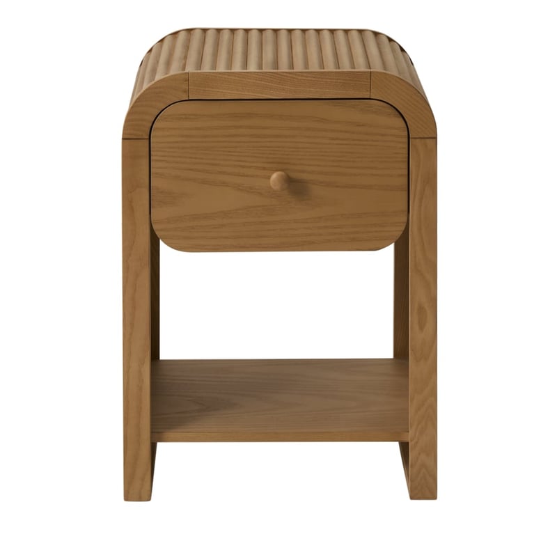 Ryder Natural Timber Ribbed Bedside Table