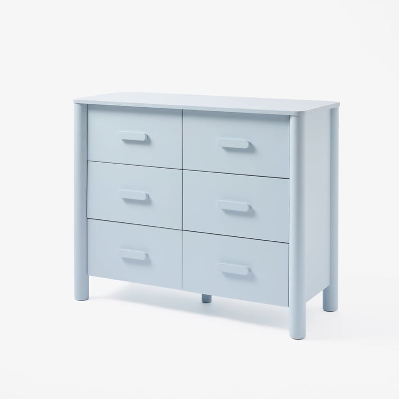Louie Glacier Blue Timber Chest of Drawers