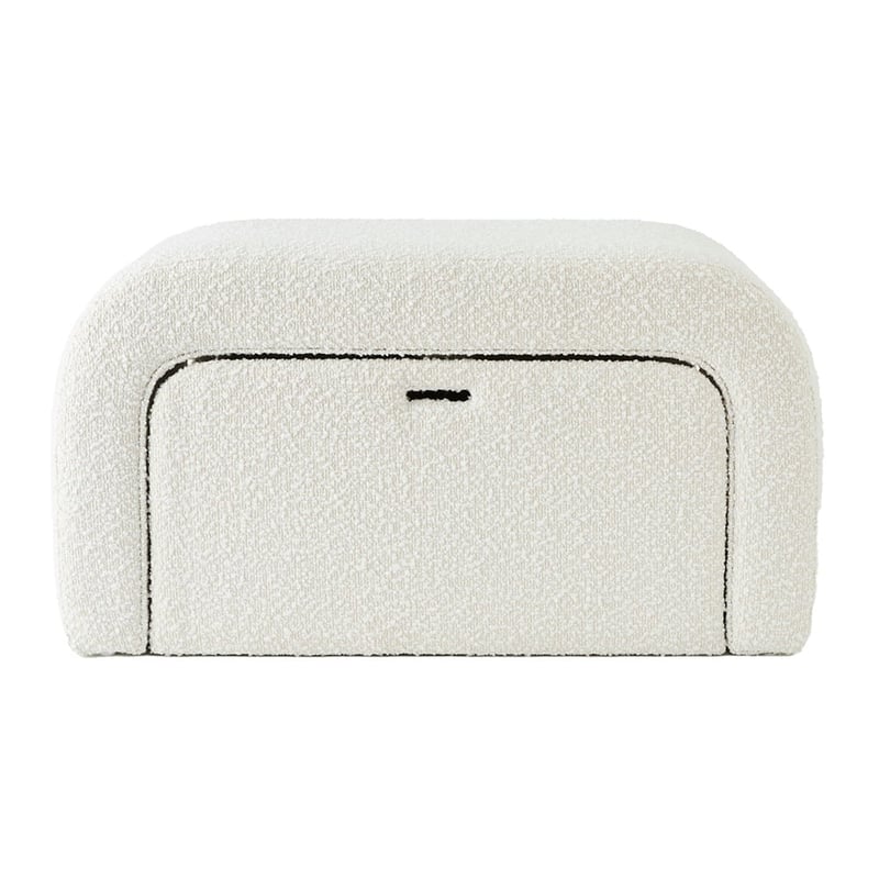 White Boucle Bench Seat & Toy Box