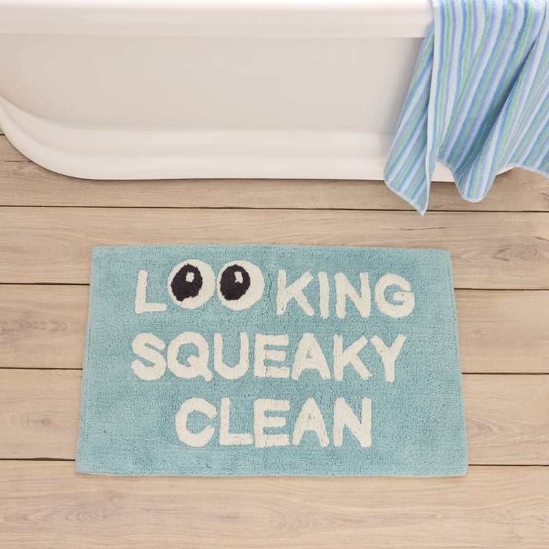 Looking Squeaky Clean Aqua Bath Mat