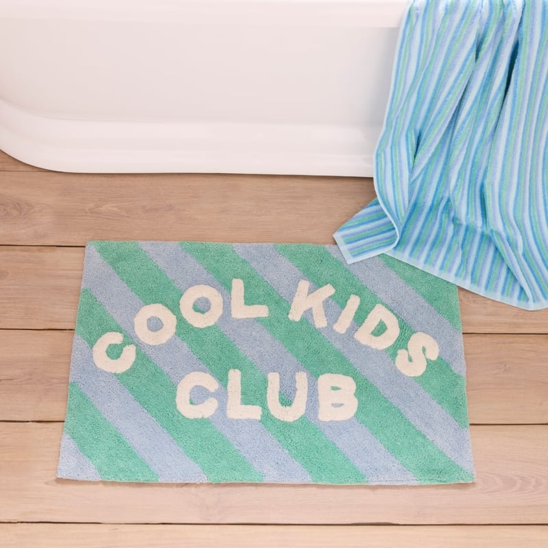 Cool Kids Club Green Stripe Bath Mat
