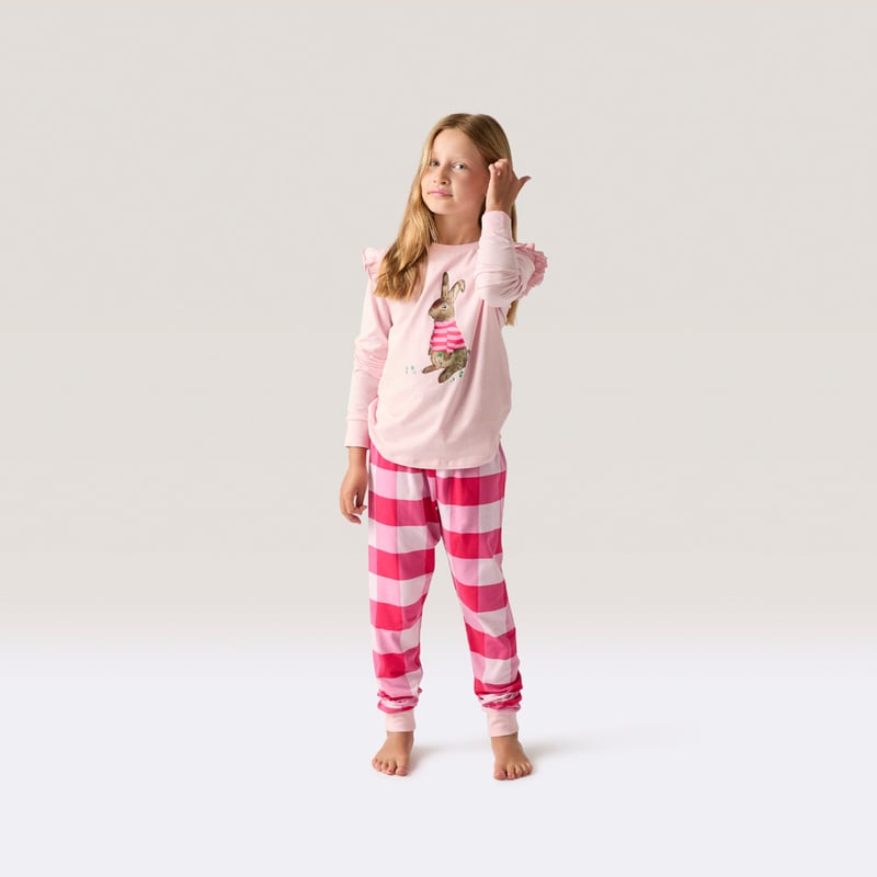 Kids Easter Binky Pink Long Pyjama Set