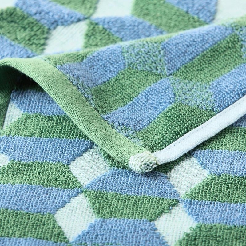 Geo Blue & Green Towel Range