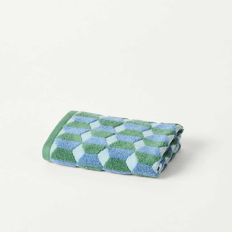 Geo Blue & Green Towel Range