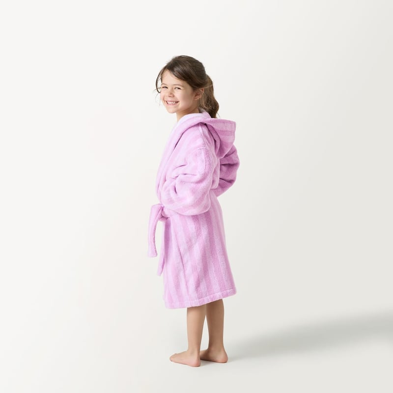 Terry Sonny Stripe Lilac Bathrobe