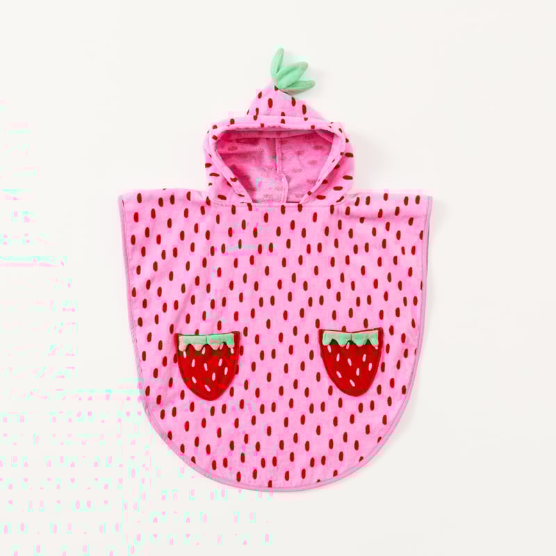 Kids Strawberry Sweet Beach Hooded Towel