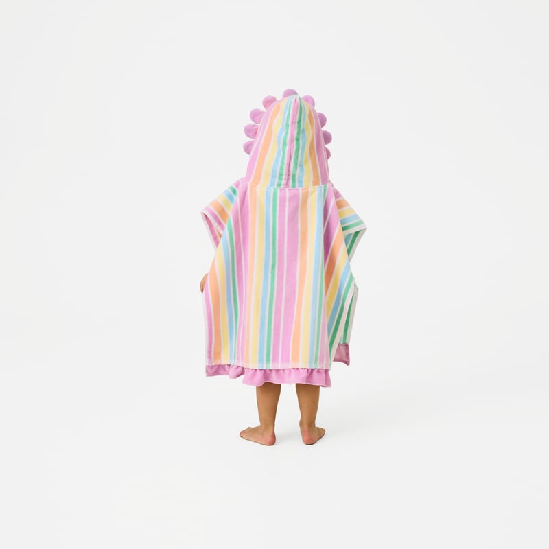 Kids Daisy Stripe Beach Hooded Towel