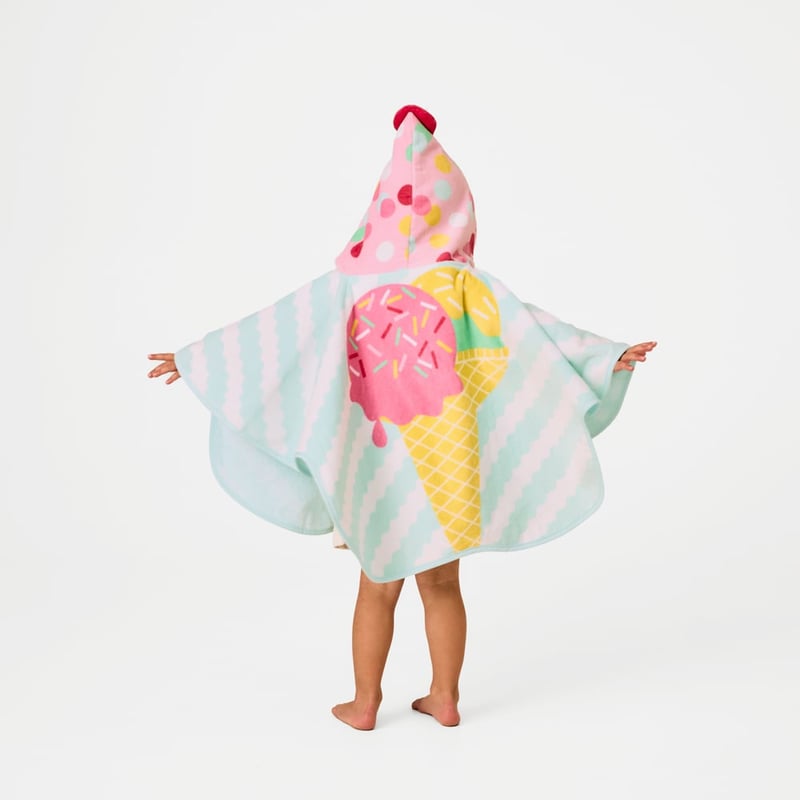 Kids Ice Cream Sundae Beach Hooded Towel