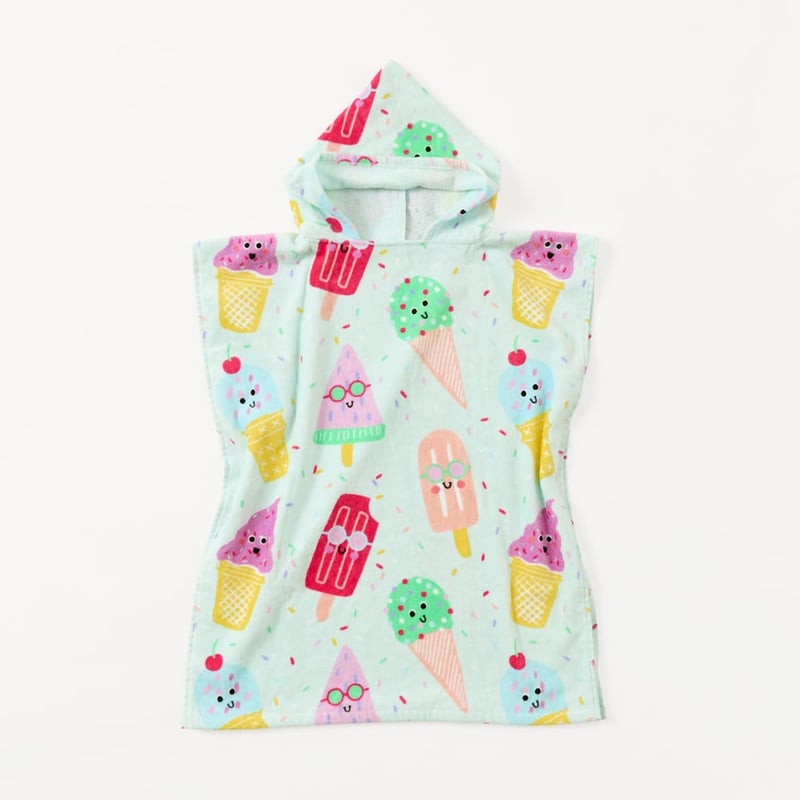Kids Ice Cream Party Beach Hooded Towel