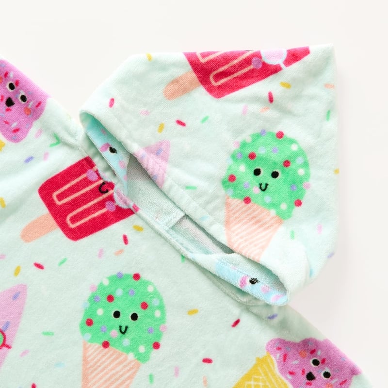 Kids Ice Cream Party Beach Hooded Towel