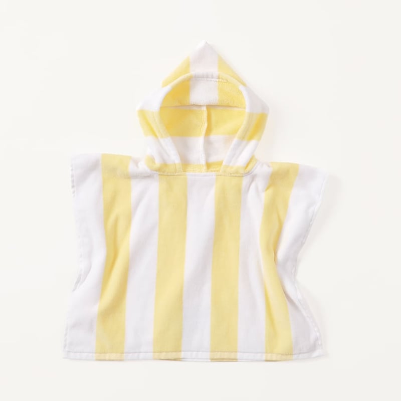 Kids Lemon Stripe Beach Hooded Towel