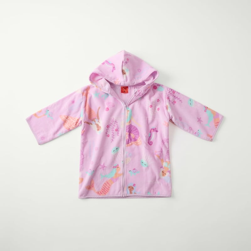 Kids Mermaid Wonder Zip Up Hooded Towel