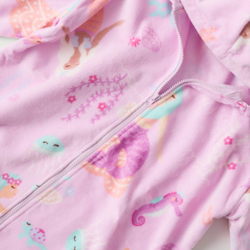 Kids Mermaid Wonder Zip Up Hooded Towel