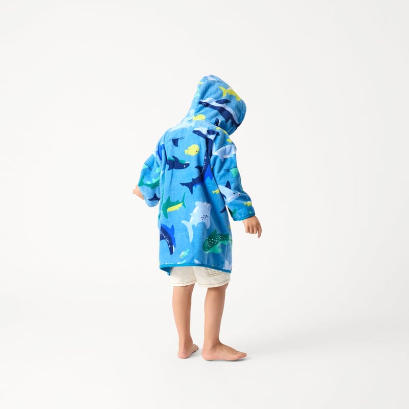 Kids Swimming Shark Zip Up Hooded Towel