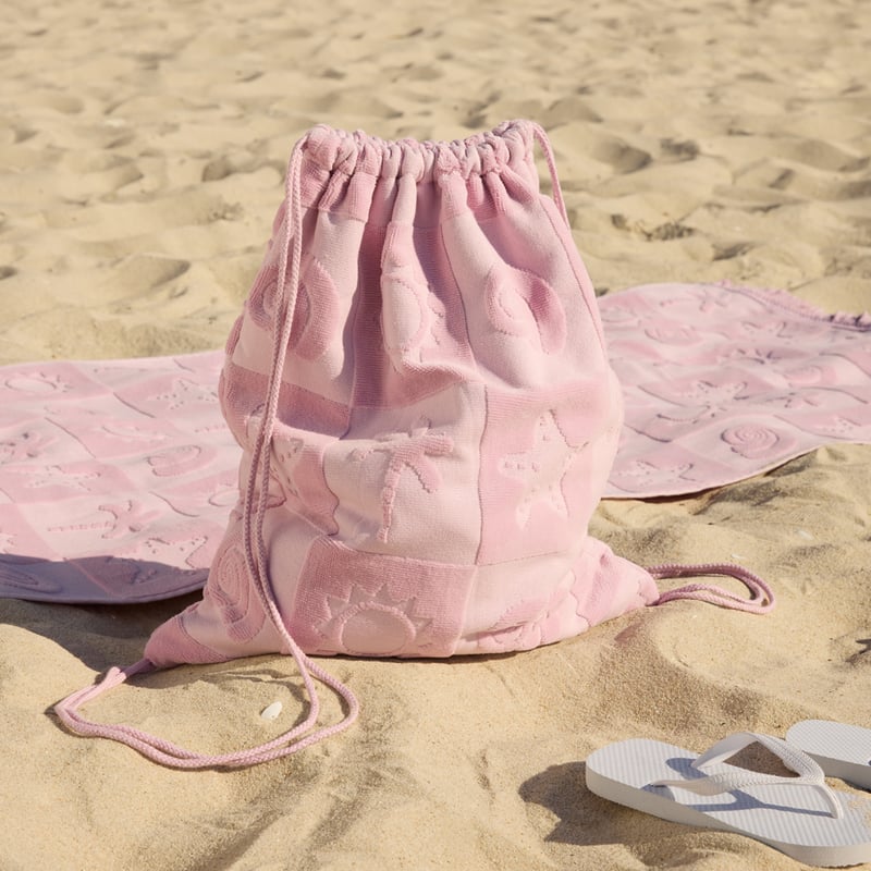 Kids Pink Shell Palm Waterproof Lined Bag