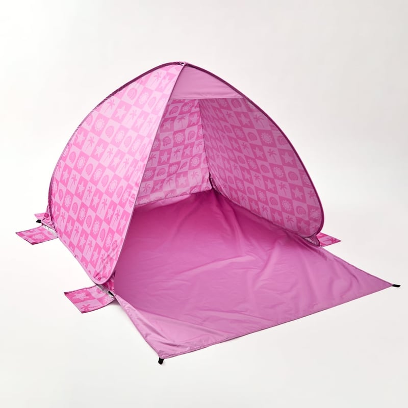 Kids Pink Shell Palm Beach Pop Up Tent