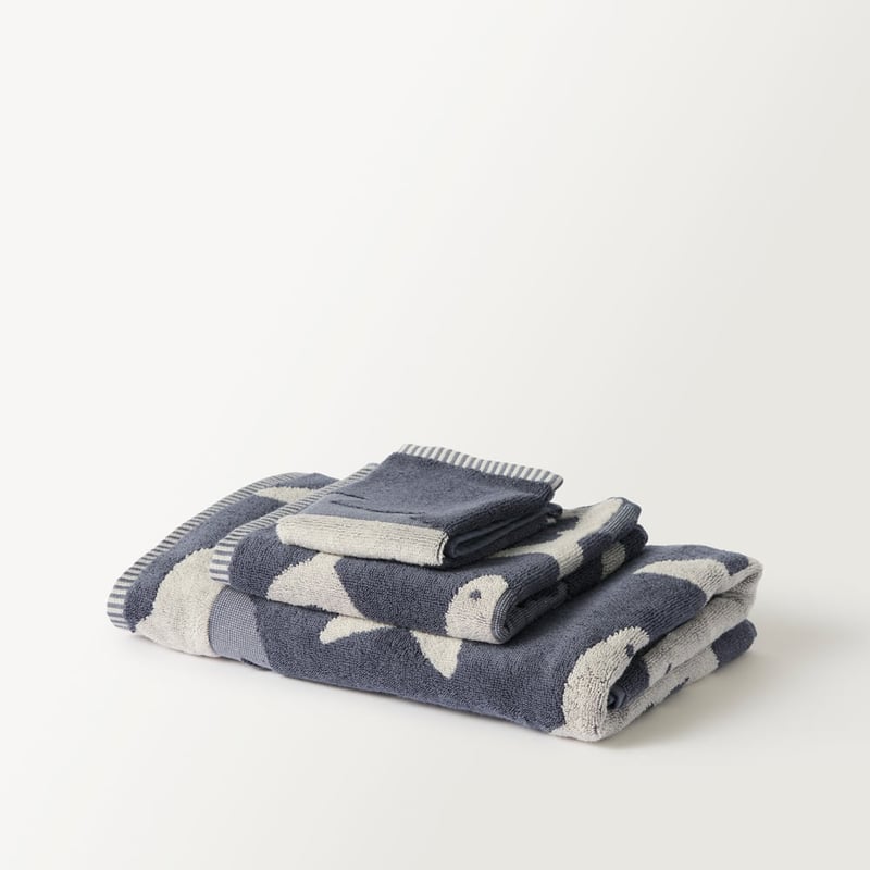 Shark Swims Navy Towel Range