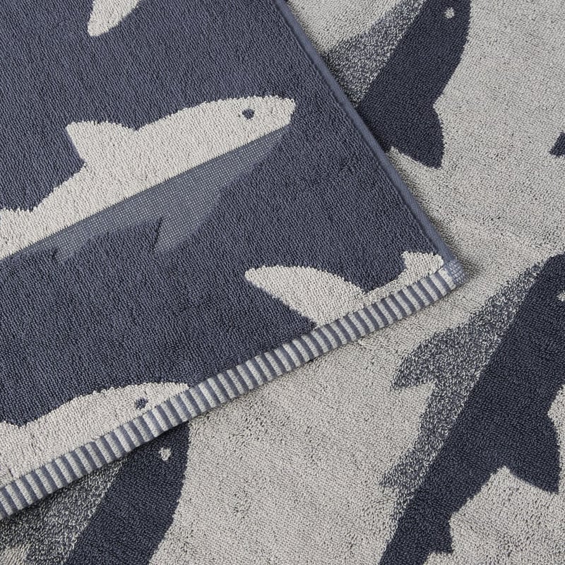 Shark Swims Navy Towel Range