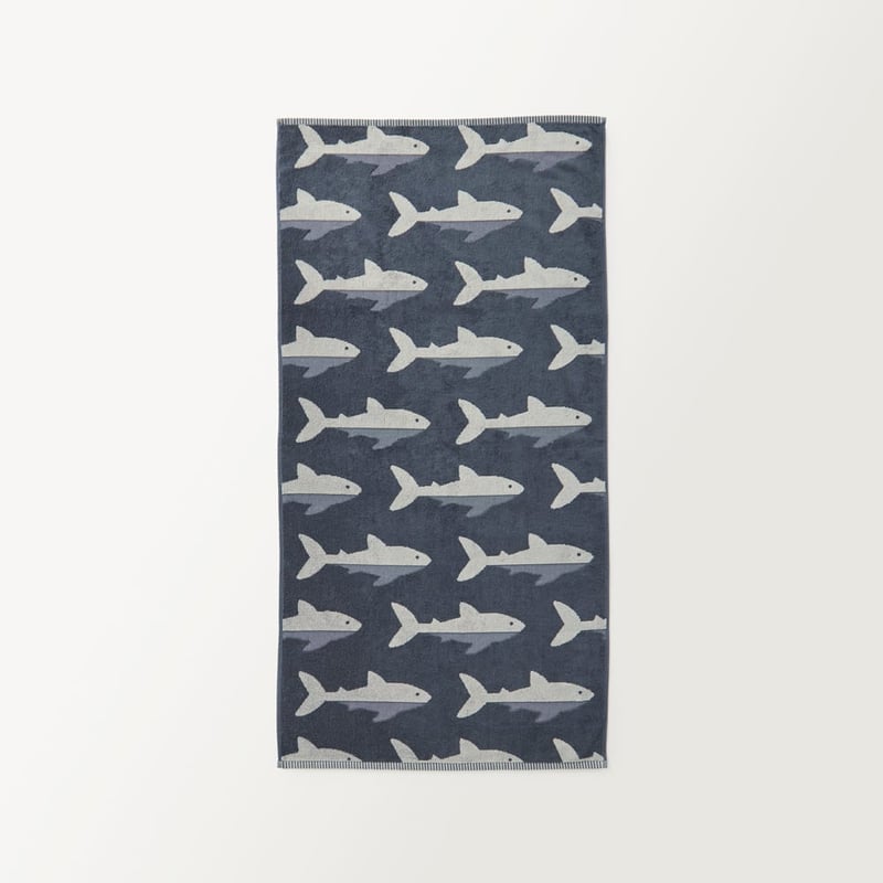 Shark Swims Navy Towel Range