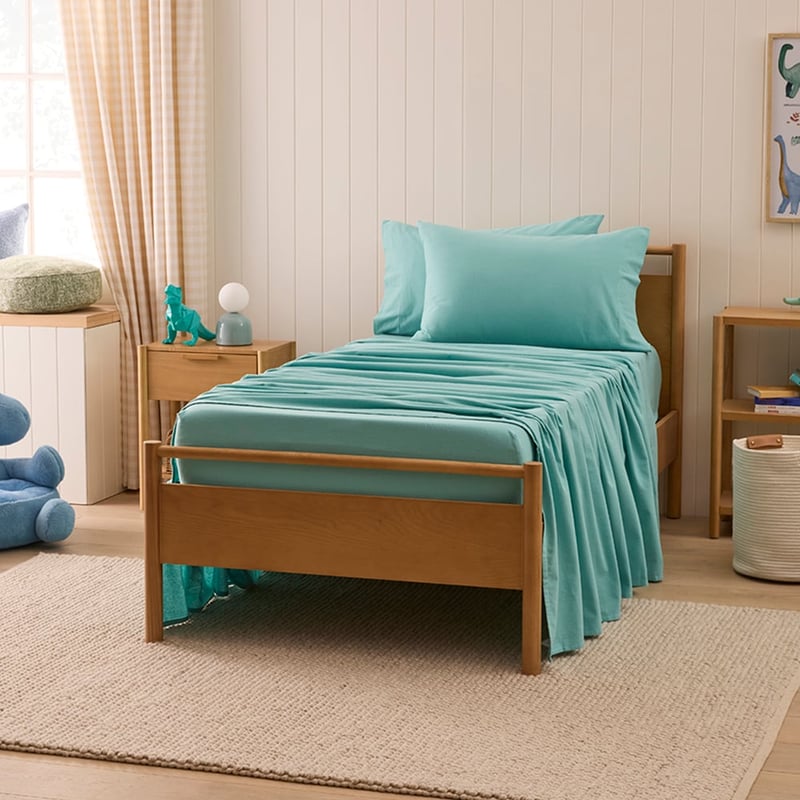 Flannelette Plain Dye Aqua Sheet Set