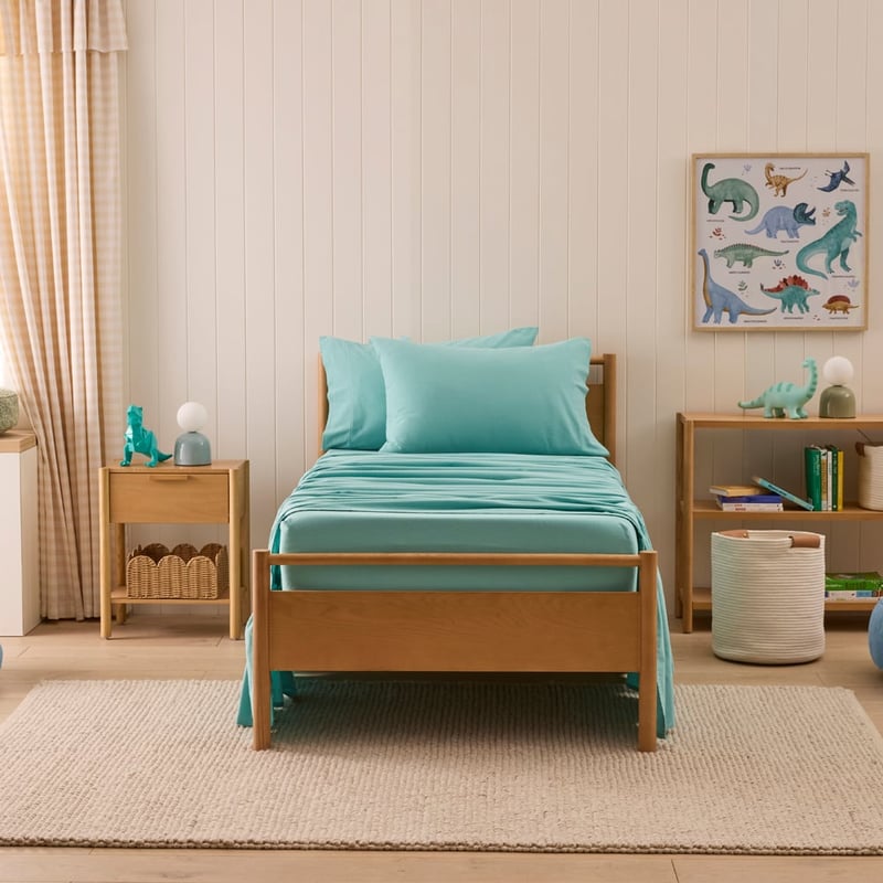 Flannelette Plain Dye Aqua Sheet Set