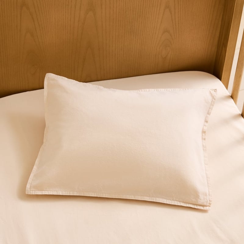 Stonewashed Cotton Sand Cot Pillowcase