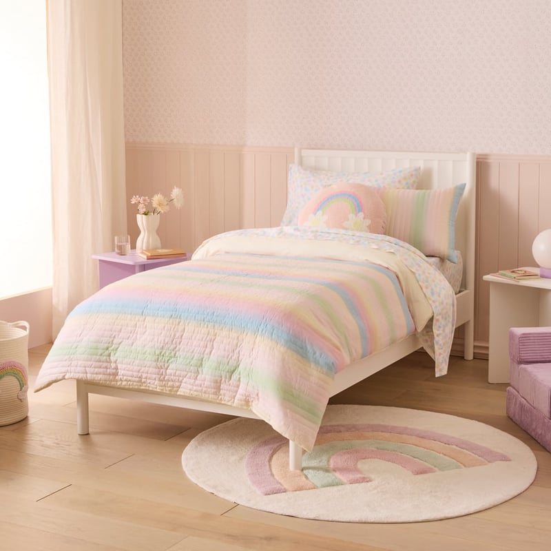 Ombre Quilted Rainbow Quilt Cover Set