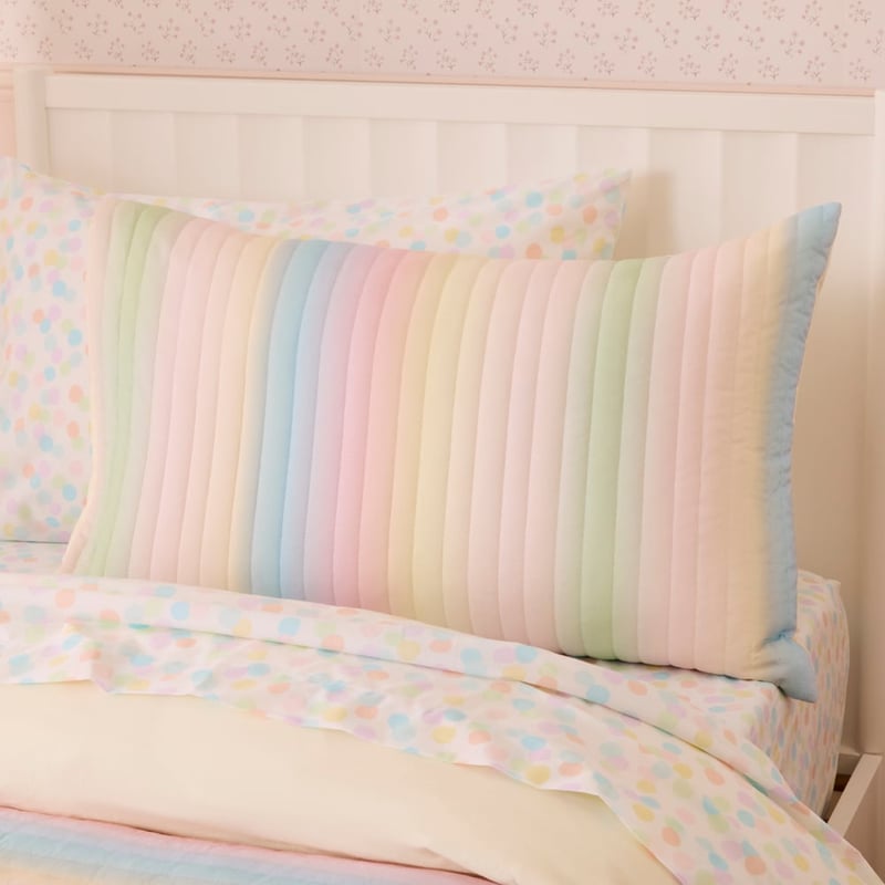 Ombre Quilted Rainbow Quilt Cover Set