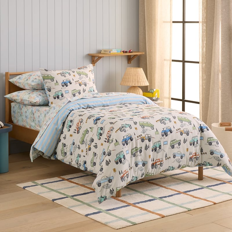 Traffic Jam Grey Quilt Cover Set