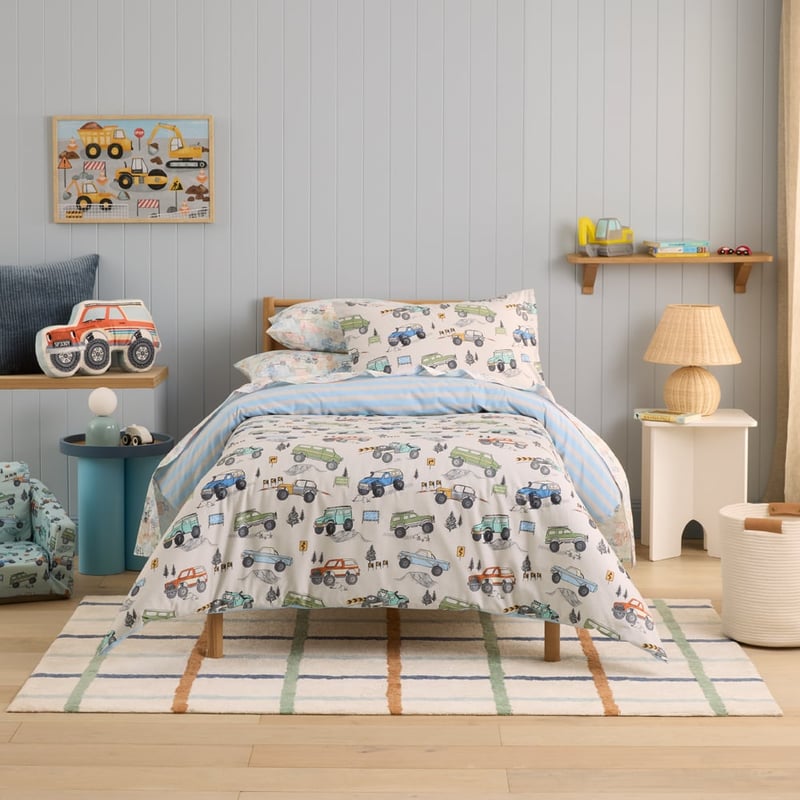 Traffic Jam Grey Quilt Cover Set