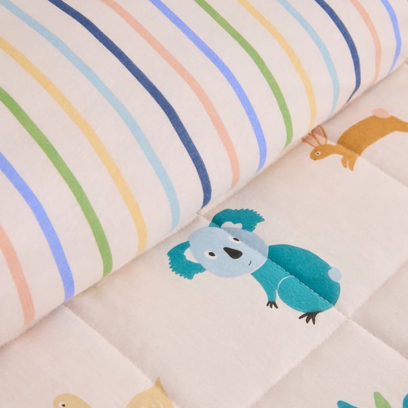 Creatures Natural Jersey Quilted Quilt Cover Set